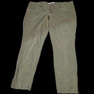 JustFab Women’s Olive Green Skinny Ankle Pants Size 33